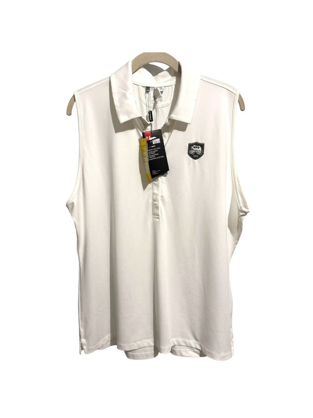 NWT Under Armour HeatGear Fitted Sleeveless Golf Polo White Top Womens 2XL